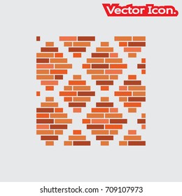 Brick work icon isolated sign symbol and flat style for app, web and digital design. Vector illustration.