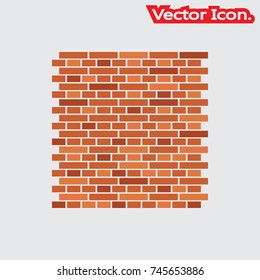 Brick work icon isolated sign symbol and flat style for app, web and digital design. Vector illustration.
