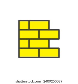 brick work icon. sign for mobile concept and web design. outline vector icon. symbol, logo illustration. vector graphics.
