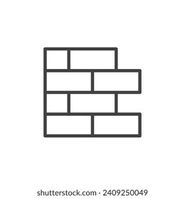 brick work icon. sign for mobile concept and web design. outline vector icon. symbol, logo illustration. vector graphics.