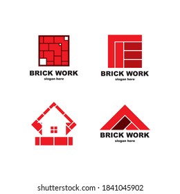 Brick Work simple modern logo template ,Brick Construction Logo  Design Vector, Emblem, Design Concept, Creative Symbol, Icon
