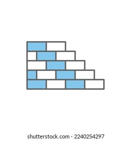 brick works icon illustration. Two tone icon style. icon related to construction. Simple vector design editable