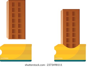  brick yellow sponge scouring sponge pressure force collapse falling crush