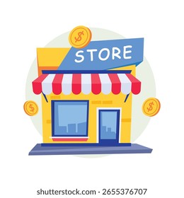 Ilustraciones de estilo de concepto de tiendas físicas. Archivo EPS 10  