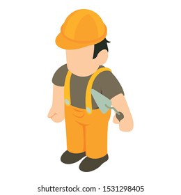 Bricklayer icon. Isometric illustration of bricklayer vector icon for web
