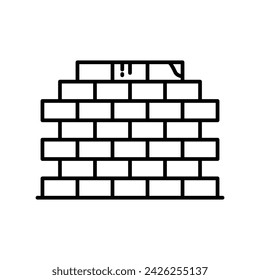 Bricklayer icon vector strock illustration