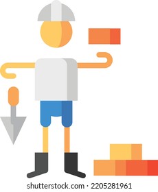 bricklayer isolated design element stock illustration. Vector on a white background