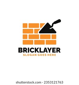 Bricklayer logo design vector illustration