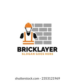 Bricklayer logo design vector illustration