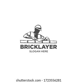 bricklayer masons work  silhouette logo