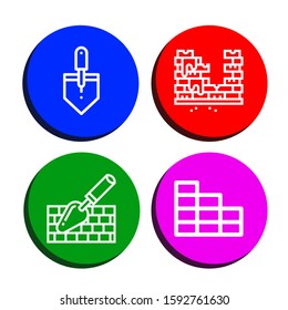 bricklayer simple icons set. Contains such icons as Trowel, Brick, Brick wall, can be used for web, mobile and logo