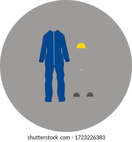 Uniform der Maurer. Illustration für Web- und Mobile-Design.
