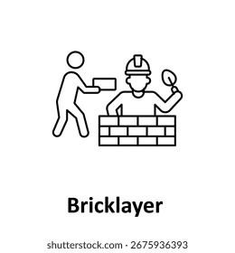 Bricklayer Vector Icon which can easily modify or edit

