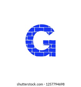 Bricklayer Vector Logo Letter G. G Letter Design Vector