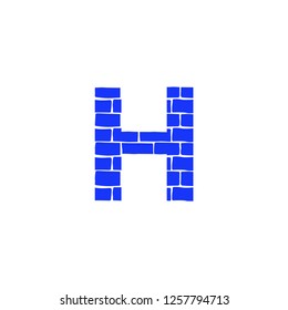 Bricklayer Vector Logo Letter H. H Letter Design Vector