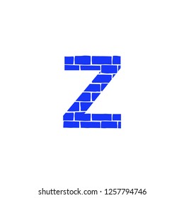 Bricklayer Vector Logo Letter Z. Z Letter Design Vector