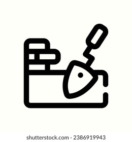 bricklaying icon, isolated icon in light background, perfect for website, blog, logo, graphic design, social media, UI, mobile app