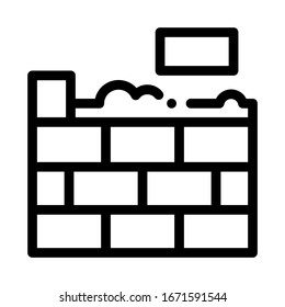 Bricklaying Icon Vector. Outline Bricklying Sign. Isolated Contour Symbol Illustration