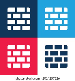 Mindest-Symbolsatz für Ziegel blau und rot