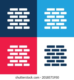 Bricks blue and red four color minimal icon set