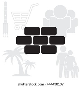 bricks (brickwork, masonry), icon