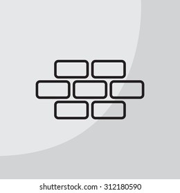 bricks (brickwork, masonry), line icon