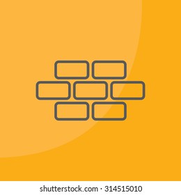 bricks (brickwork, masonry), line icon