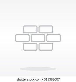 bricks (brickwork, masonry), line icon