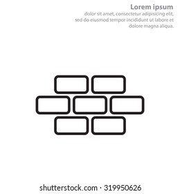bricks (brickwork, masonry), line icon