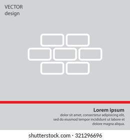 bricks (brickwork, masonry), line icon