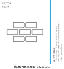 bricks (brickwork, masonry), line icon