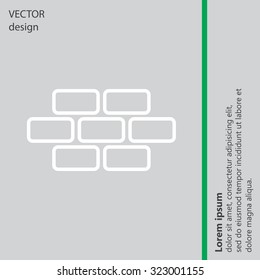 bricks (brickwork, masonry), line icon