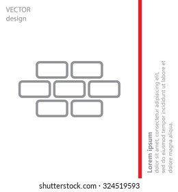 bricks (brickwork, masonry), line icon
