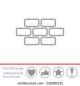 bricks (brickwork, masonry), line icon