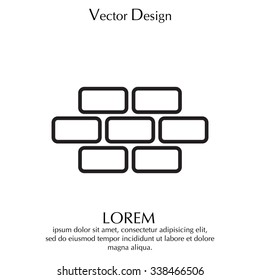 bricks (brickwork, masonry), line icon