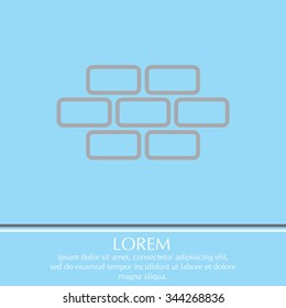 bricks (brickwork, masonry), line icon