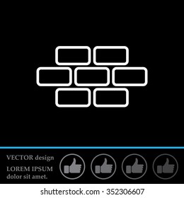 bricks (brickwork, masonry), line icon