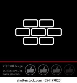 bricks (brickwork, masonry), line icon