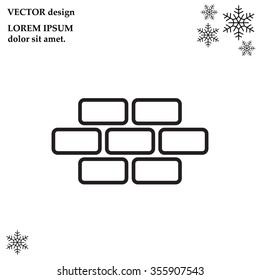 bricks (brickwork, masonry), line icon