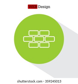 bricks (brickwork, masonry), line icon