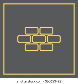 bricks (brickwork, masonry), line icon