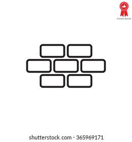 bricks (brickwork, masonry), line icon