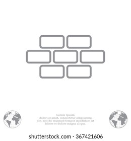 bricks (brickwork, masonry), line icon