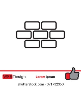 bricks (brickwork, masonry), line icon