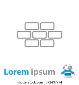 bricks (brickwork, masonry), line icon