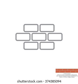 bricks (brickwork, masonry), line icon