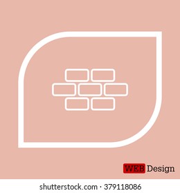 bricks (brickwork, masonry), line icon