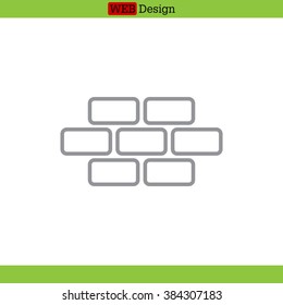 bricks (brickwork, masonry), line icon