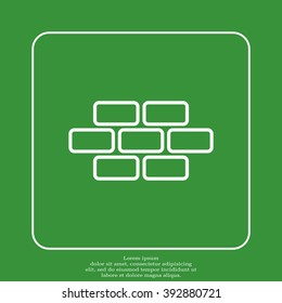 bricks (brickwork, masonry), line icon