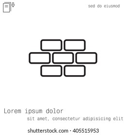 bricks (brickwork, masonry), line icon